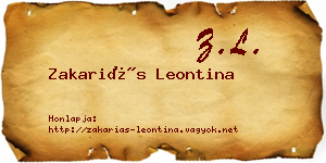 Zakariás Leontina névjegykártya